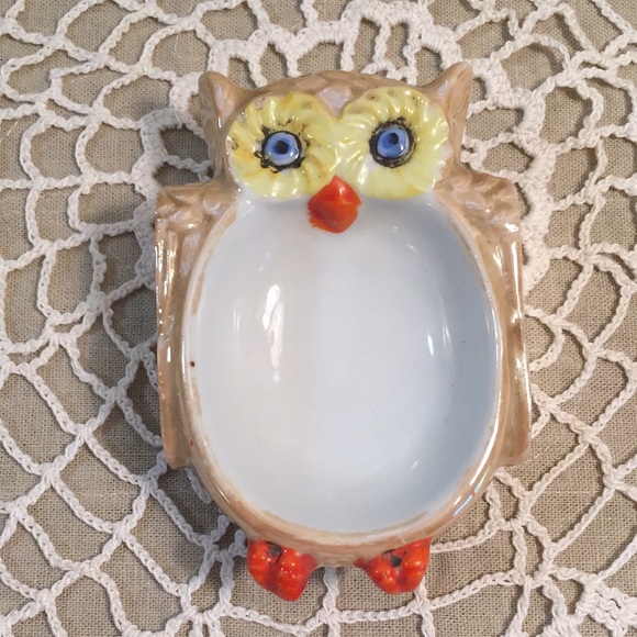 Vintage Lustreware Owl Trinket Dish Japan - Picture 4 of 12